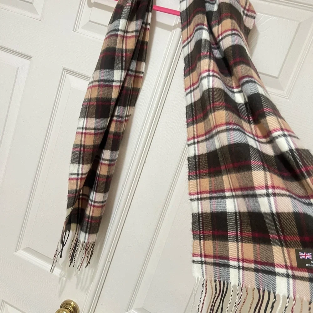 Scottish 100% cashmere multicolored tartan plaid men’s scarf classic gentleman